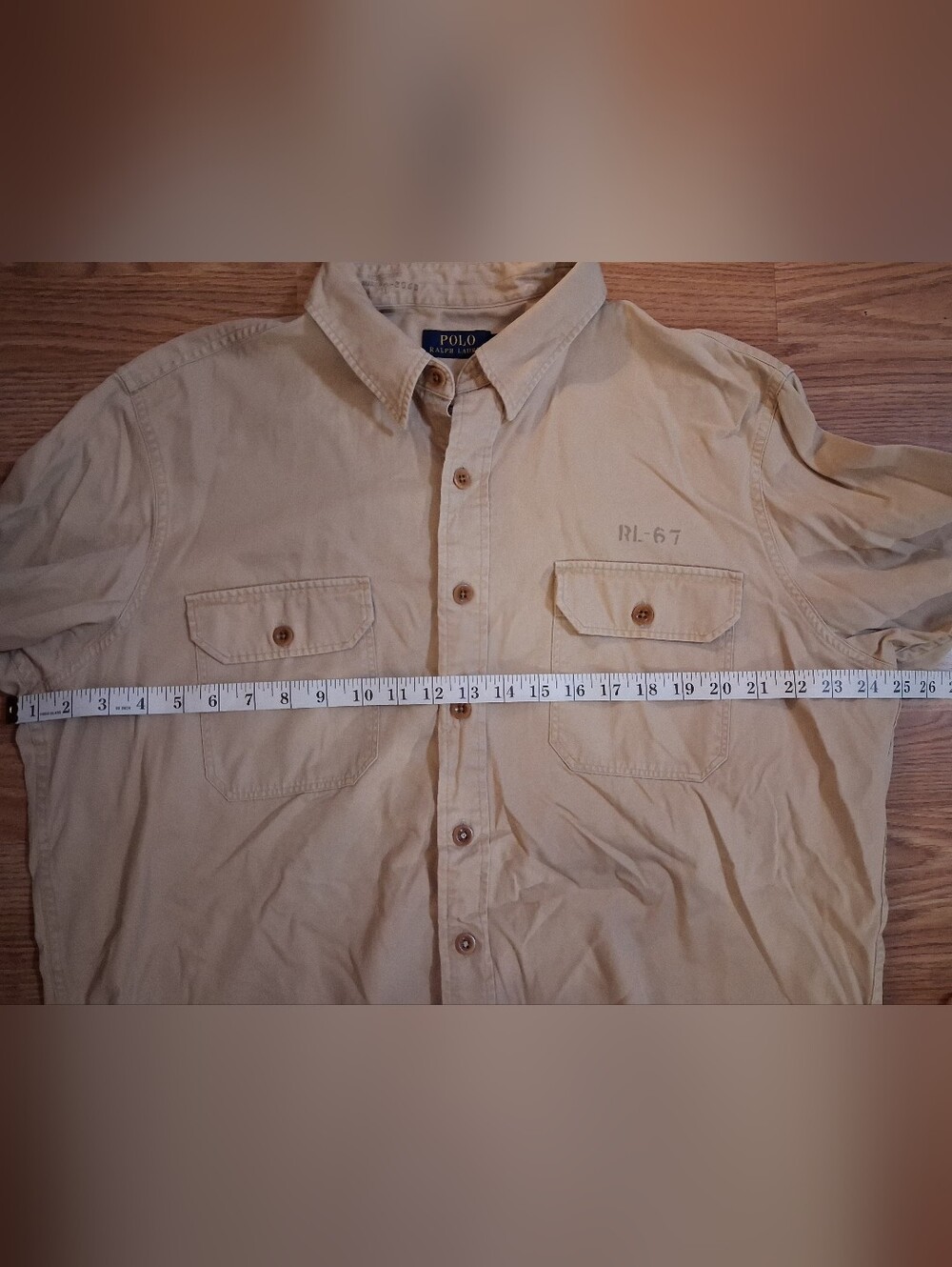 POLO RALPH LAUREN Military Inspired Utility Button Down Shirt.  Mens. Size XL. - Picture 8 of 9